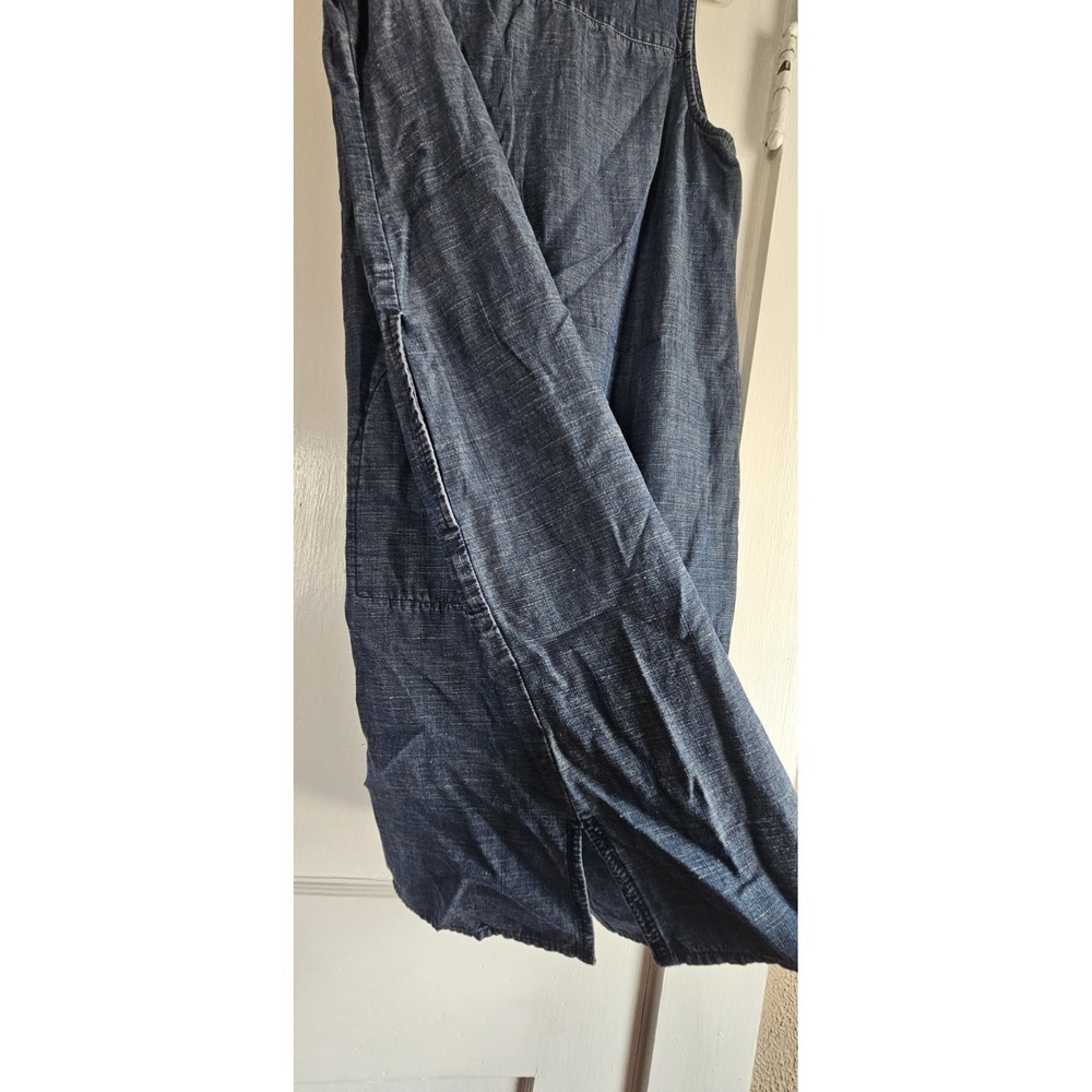 J Jill tencel linen blend chambray shift tank dress Sz L pockets - Picture 7 of 7